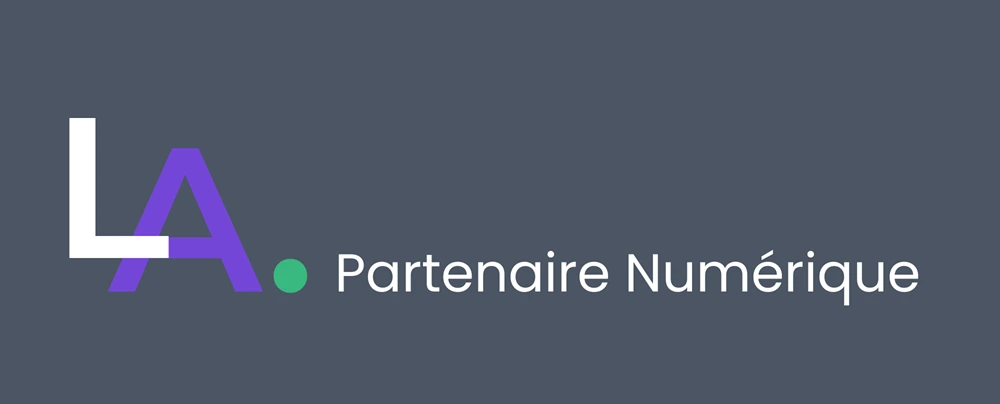 Logo sombre simplifié L.A. partenaire Numérique